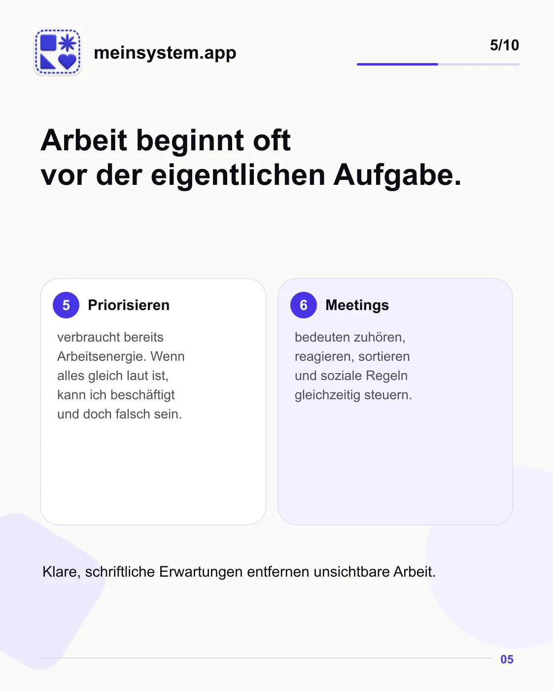 Priorisieren und Meetings verbrauchen schon vor der eigentlichen Aufgabe Arbeitsenergie