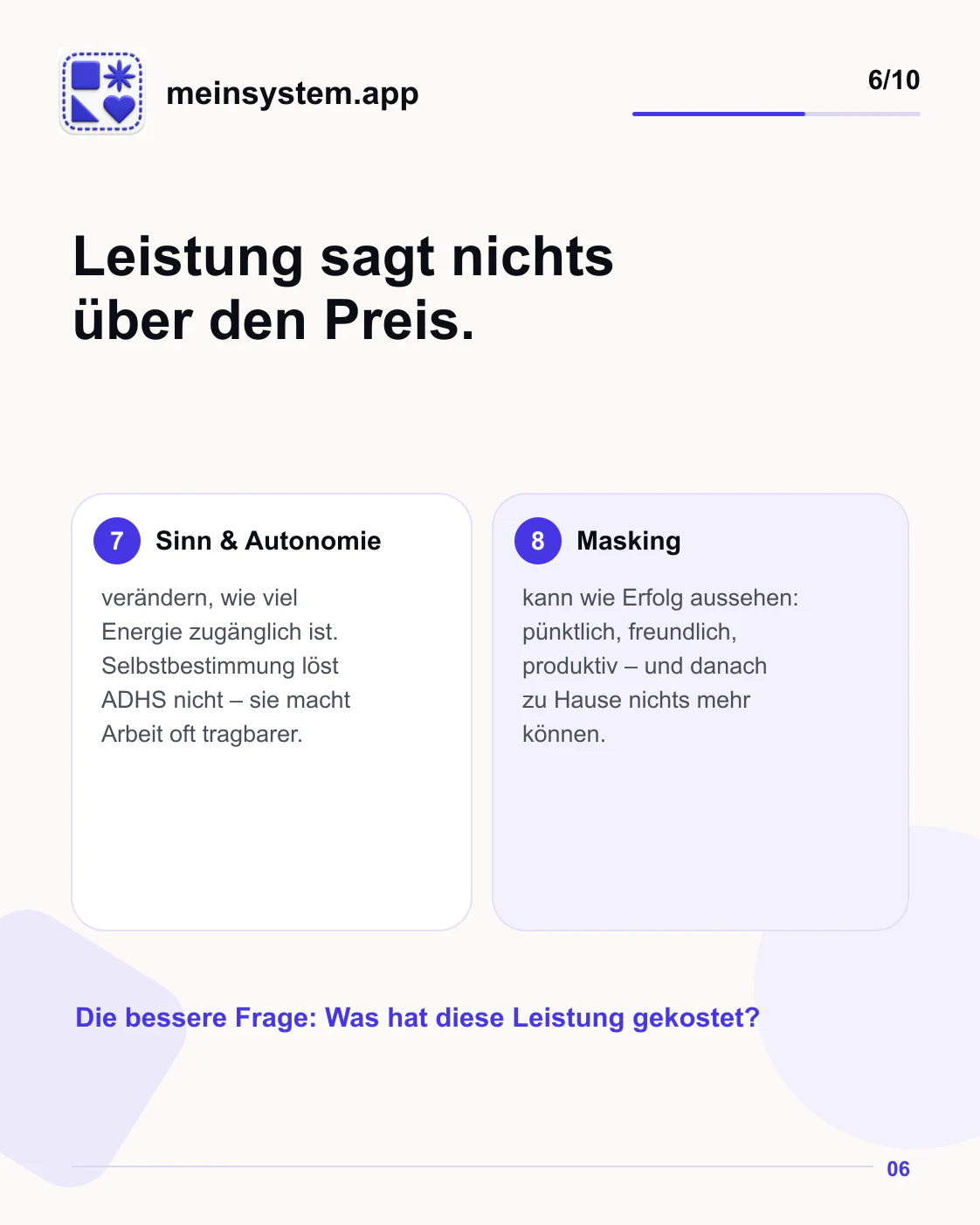 Sinn, Autonomie und Masking beeinflussen den unsichtbaren Preis beruflicher Leistung