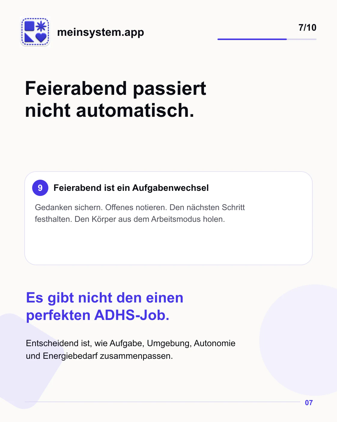 Feierabend ist ein Aufgabenwechsel und es gibt nicht den einen perfekten ADHS-Beruf