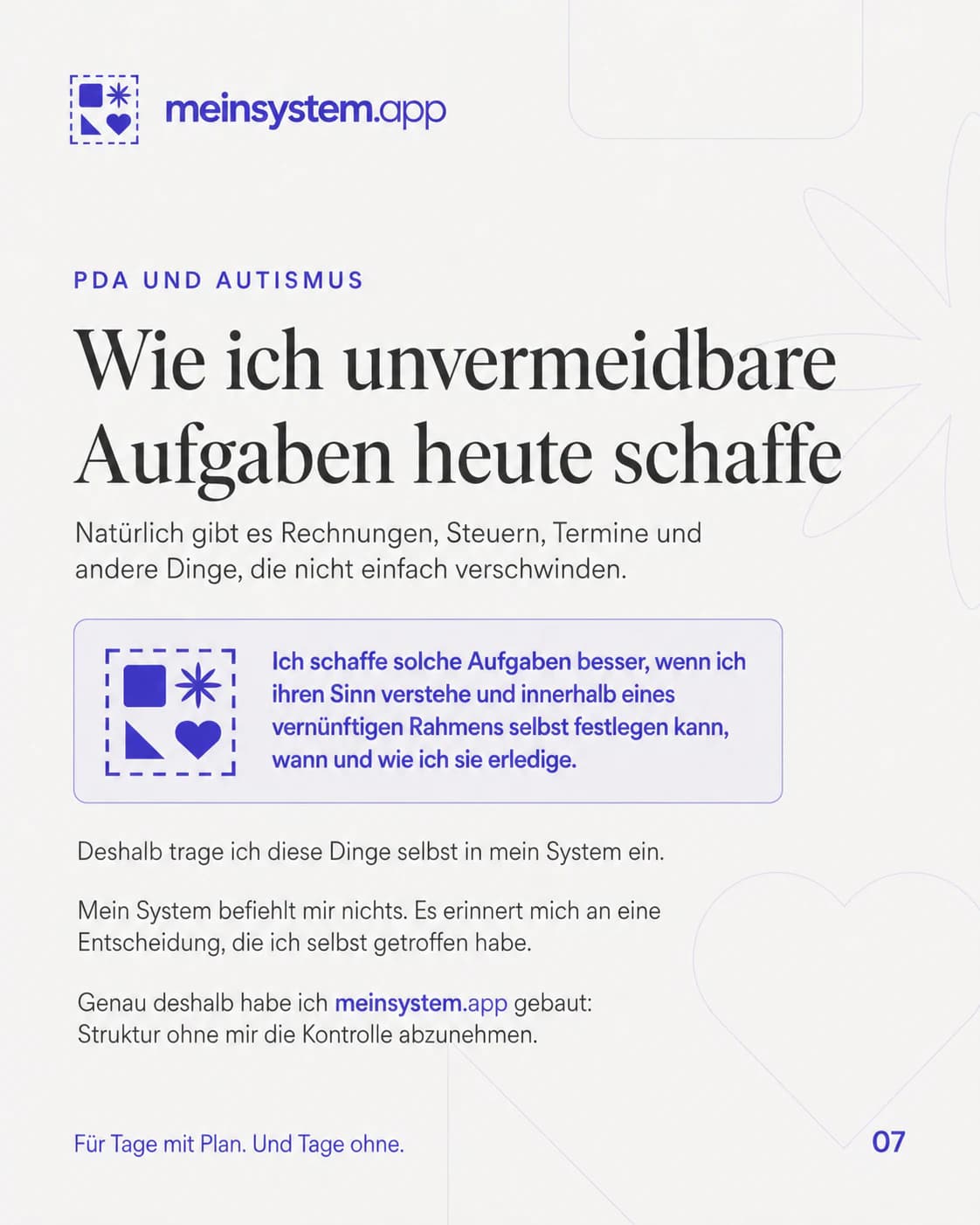 Unvermeidbare Aufgaben gelingen besser mit verständlichem Sinn und selbst gewählter Umsetzung