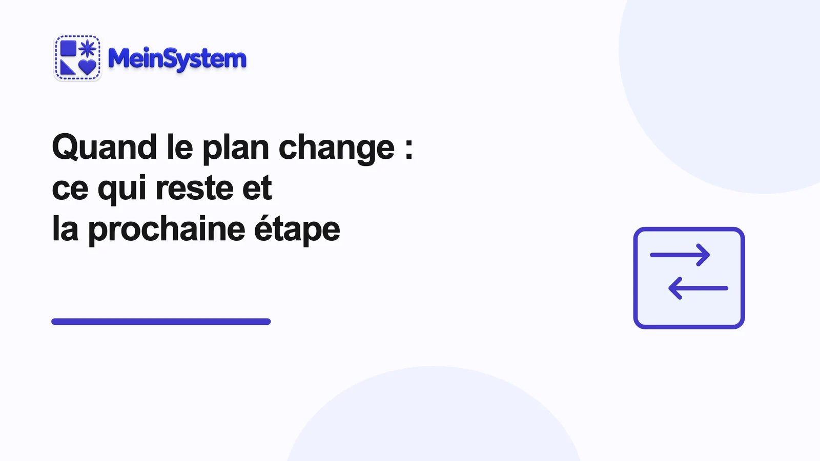 Quand un changement de planning bouleverse toute la journée
