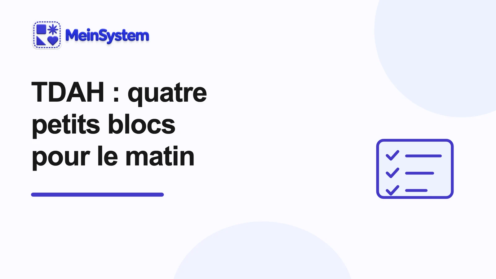 Routine matinale avec un TDAH : quatre petits blocs pour les matins difficiles