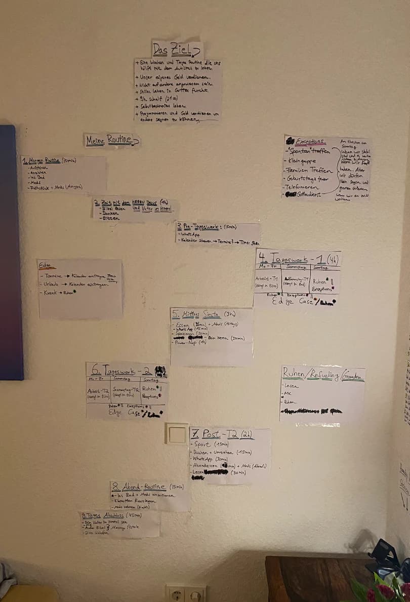 Más rutinas, secuencias y excepciones escritas a mano en la pared