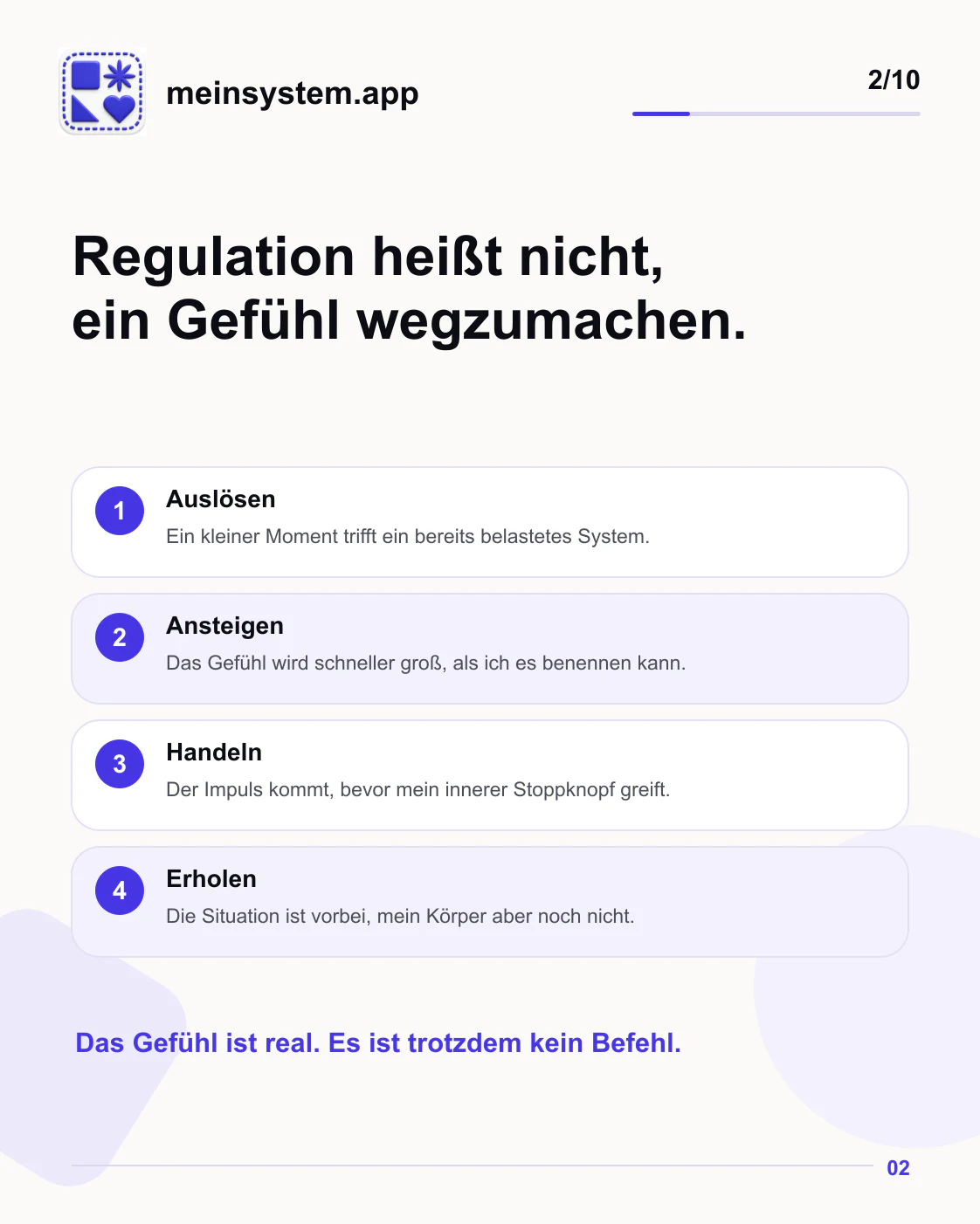 Emotionale Dysregulation betrifft Auslösen, Ansteigen, Handeln und Erholen