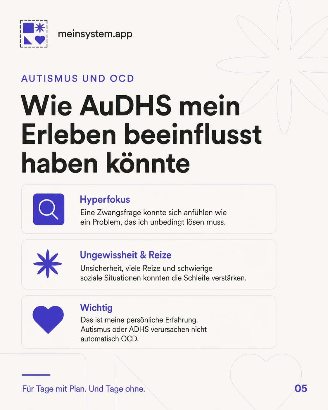 Hyperfokus, Ungewissheit und Reize könnten meine persönliche AuDHS-Erfahrung mit OCD verstärkt haben