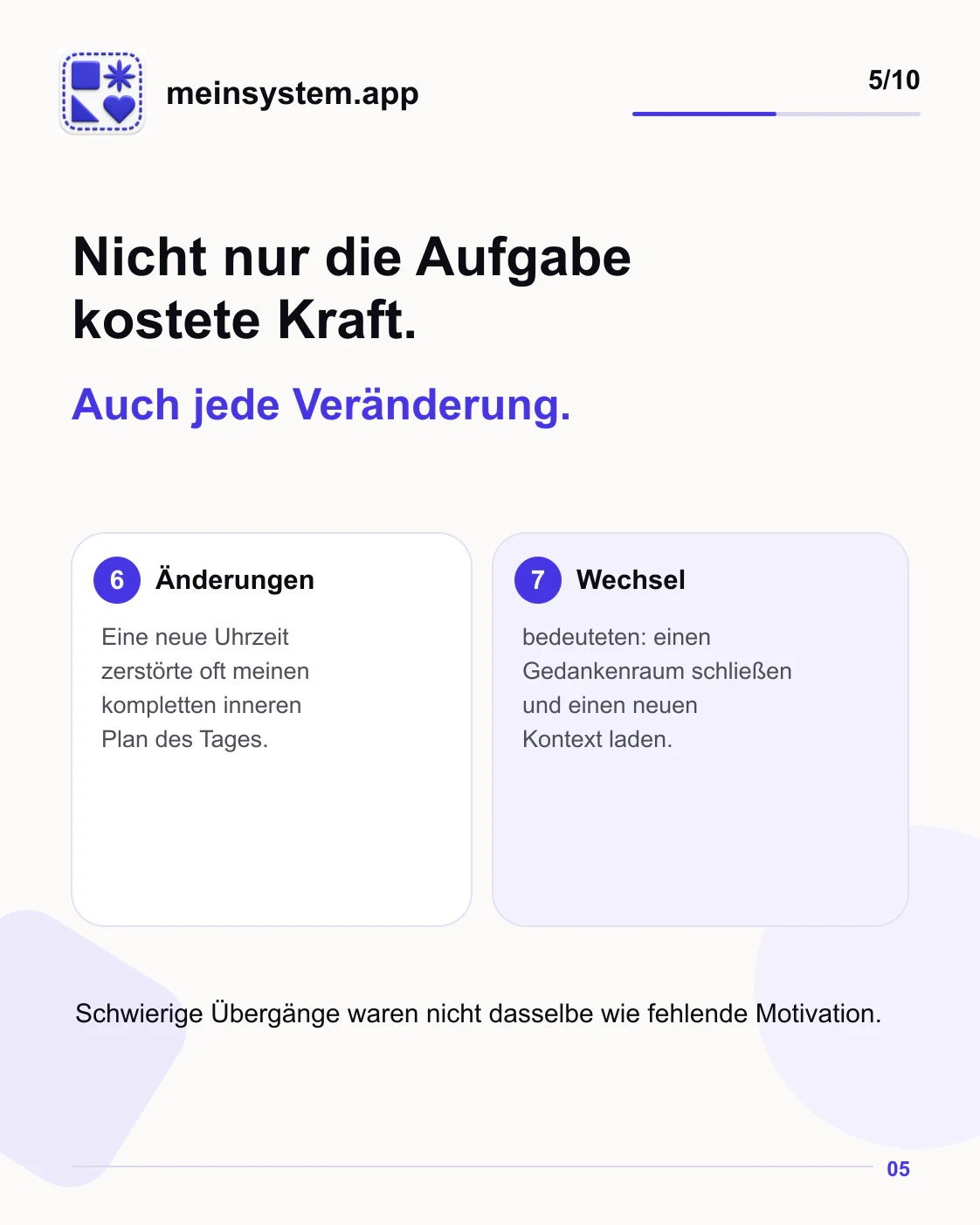 Spontane Änderungen und Aufgabenwechsel kosteten mich mehr Kraft als das Ereignis selbst