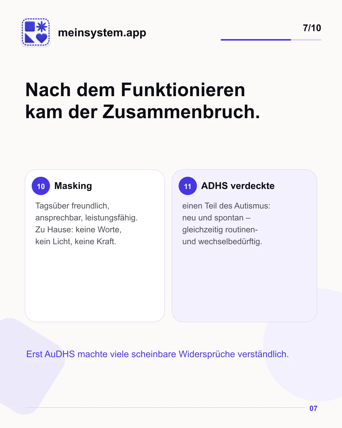 Nach dem Masking kam der Zusammenbruch und ADHS verdeckte einen Teil meines Autismus