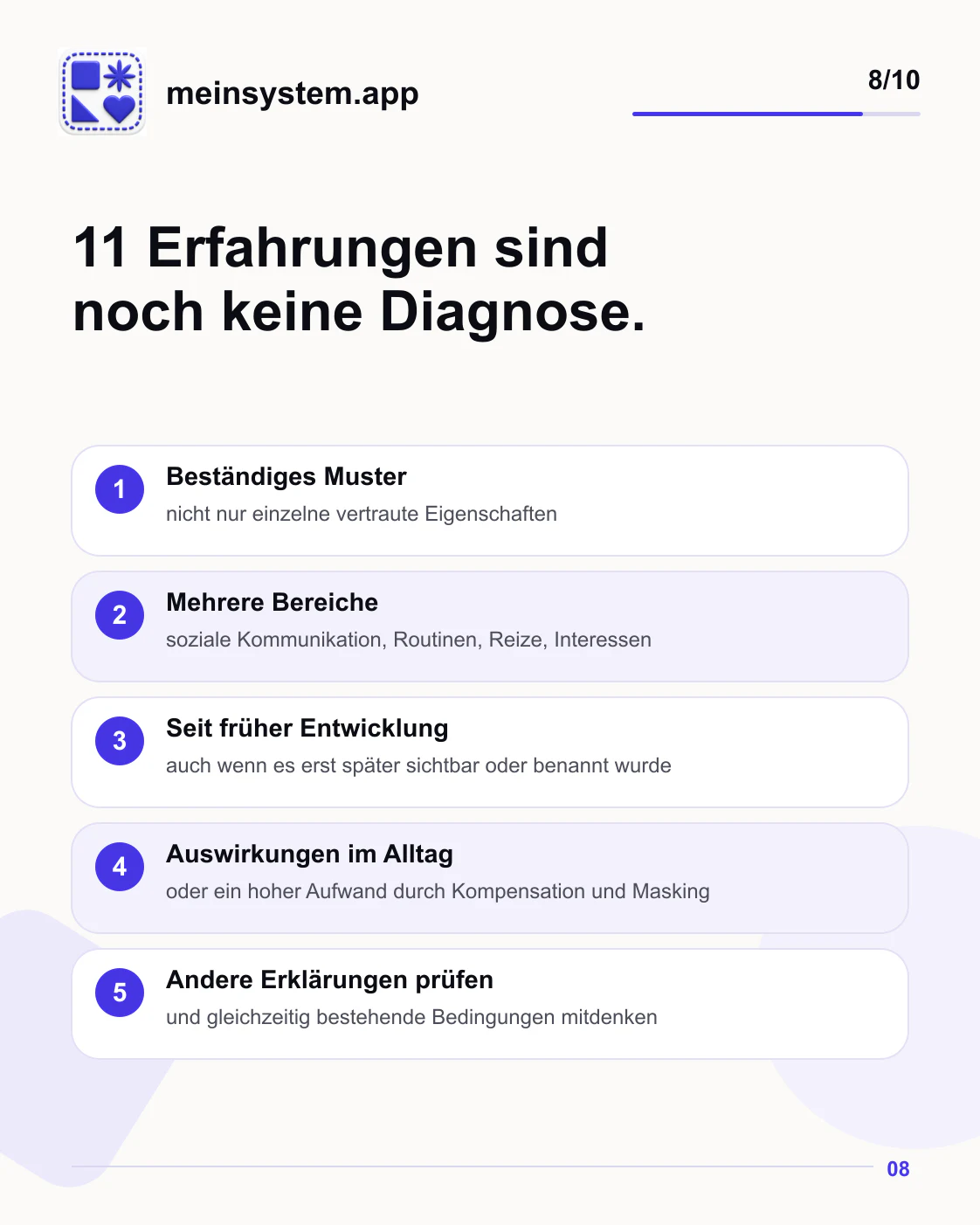 Elf persönliche Erfahrungen sind noch keine Autismus-Diagnose