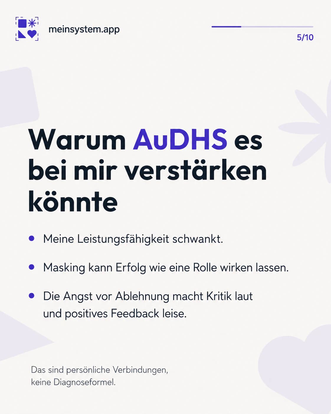 Schwankende Leistung, Masking und Angst vor Ablehnung können mein Imposter-Erleben mit AuDHS verstärken