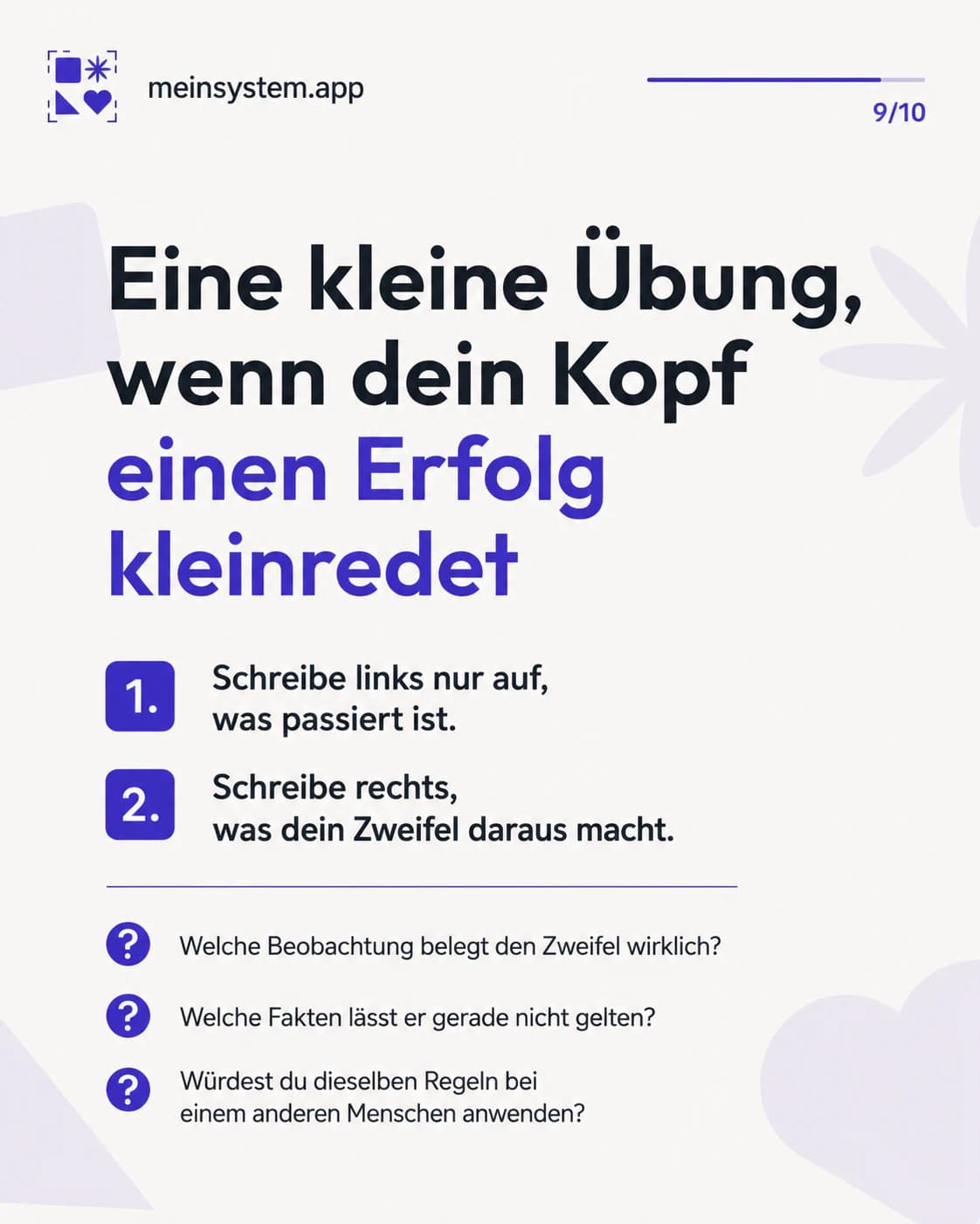 Eine kleine Übung trennt beobachtbare Fakten von der Geschichte, die der Zweifel daraus macht