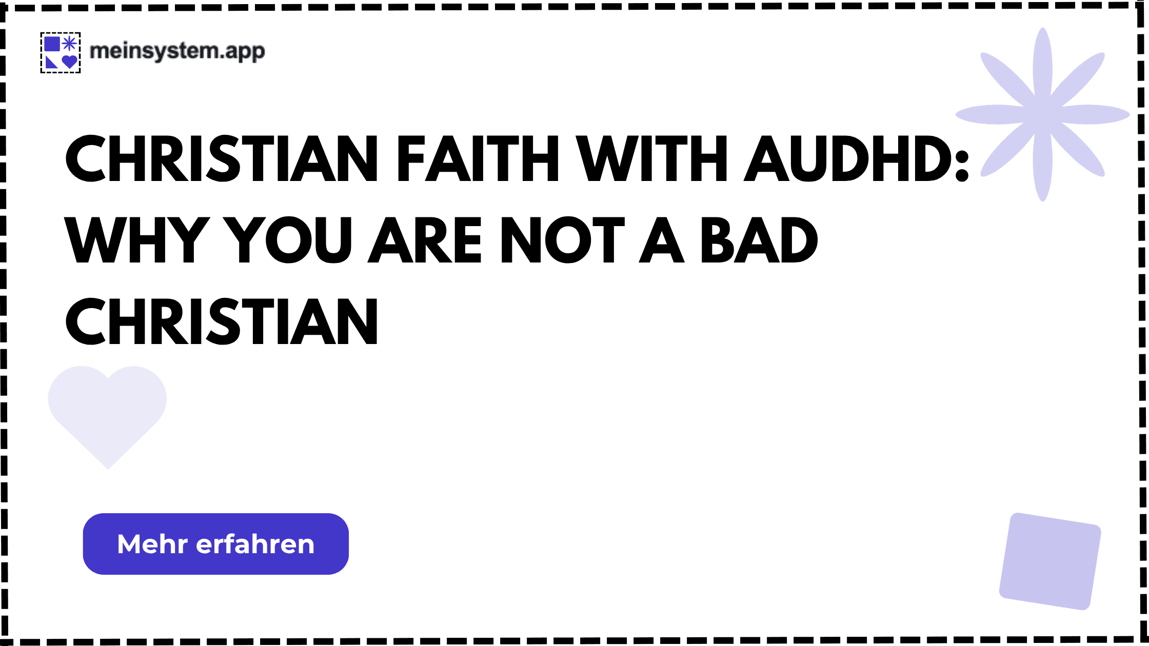 Christian faith with AuDHD: why you are not a bad Christian