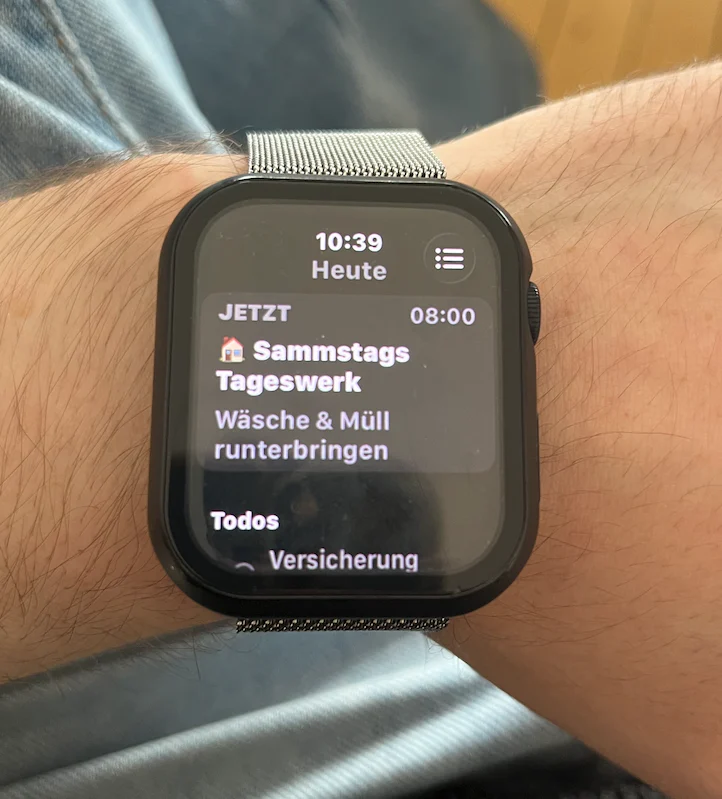 meinsystem showing the current part of my day on my Apple Watch