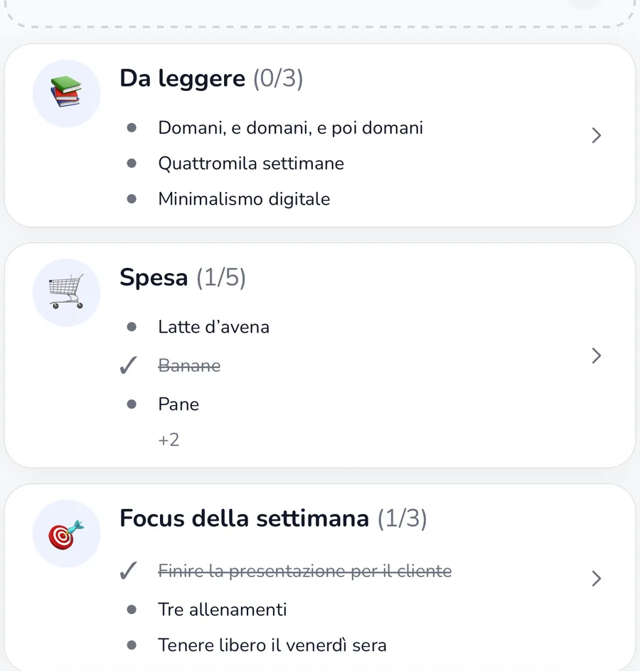 Scheda Pianifica attuale con routine, sequenze, obiettivi e liste